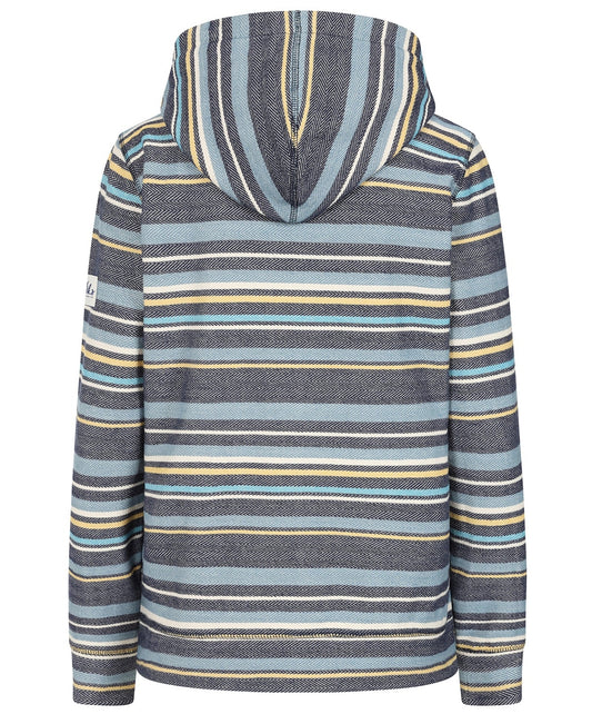 Lazy Jacks Womens LJ302 Textured Striped Hoodie - Twilight