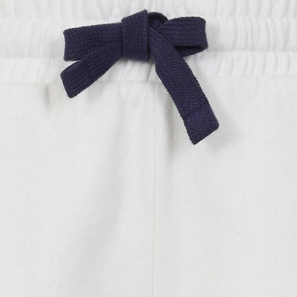 Women's LJ55 elasticated drawstring waist sweatshorts from Lazy Jacks in White.