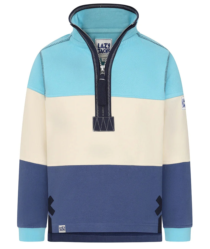 Lazy Jacks Kids LJ19C Colour Block Stripe Sweatshirt - Spearmint