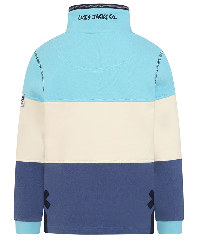 Lazy Jacks Kids LJ19C Colour Block Stripe Sweatshirt - Spearmint
