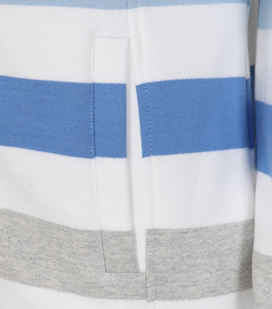 Lazy Jacks Womens LJ32 Full Zip Stripe Sweatshirt - Blues