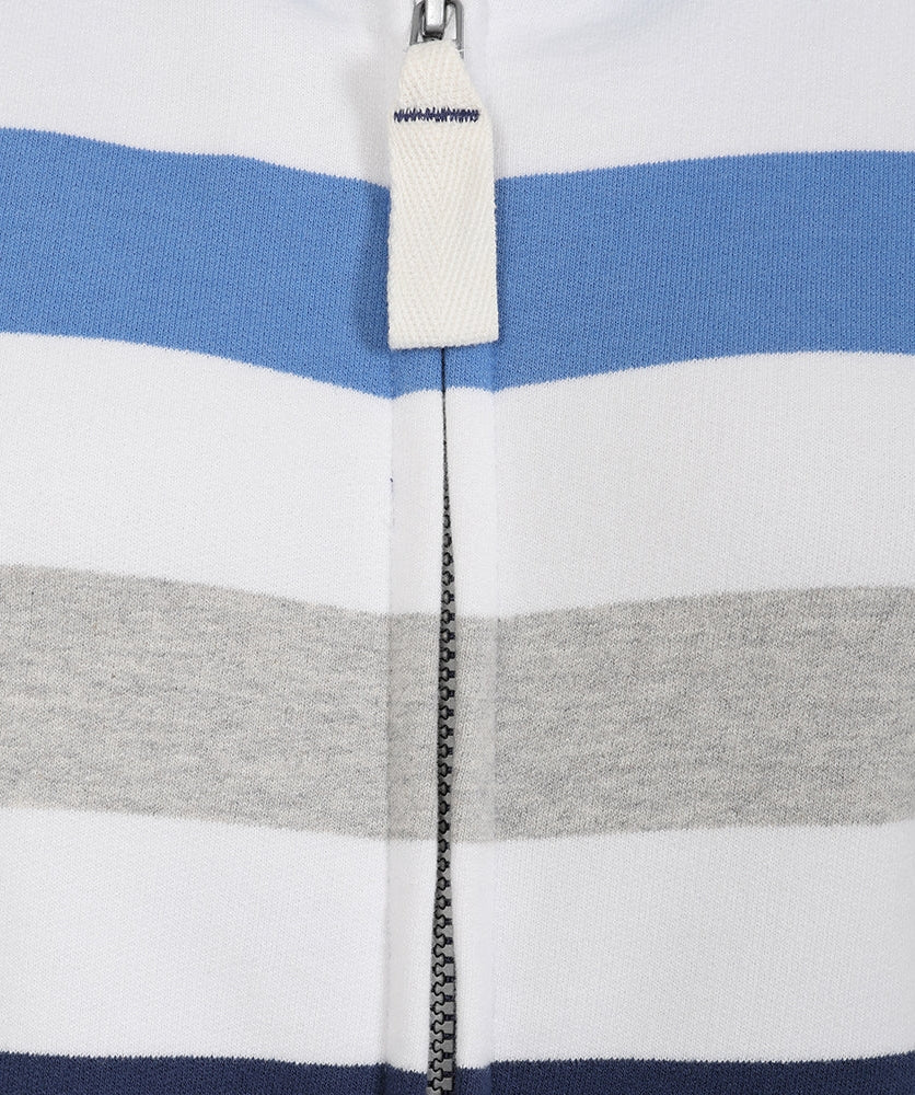 Lazy Jacks Womens LJ32 Full Zip Stripe Sweatshirt - Blues