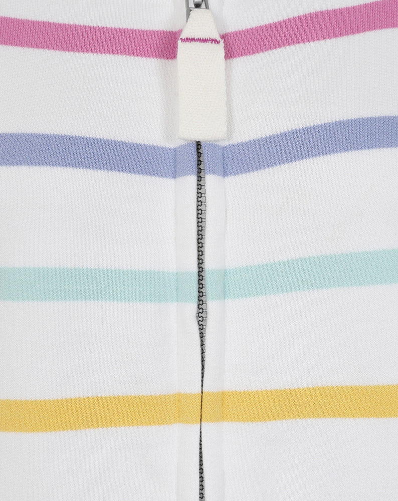 Lazy Jacks Womens LJ32 Full Zip Stripe Sweatshirt - Watercolours