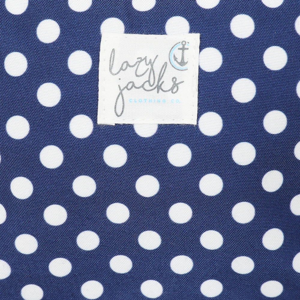 Lazy Jacks LJ405 Cosmetic Bag - Blue / White Dot