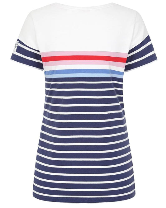 Lazy Jacks Womens LJ8M Short Sleeve Stripe Tee - Sapphire