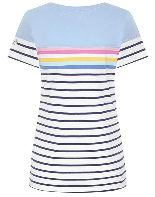Lazy Jacks Womens LJ8M Short Sleeve Stripe Tee - Sky