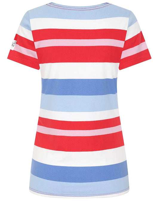 Lazy Jacks Womens LJ8M Short Sleeve Stripe Tee - Red