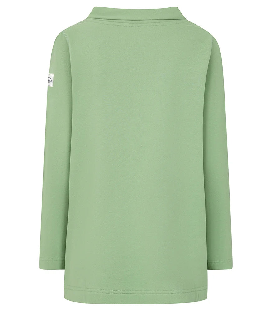 Lazy Jacks Womens LJ94 Roll Neck Sweatshirt - Grass Green