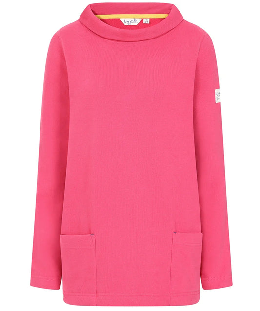 Lazy Jacks Womens LJ94 Roll Neck Sweatshirt - Cherry