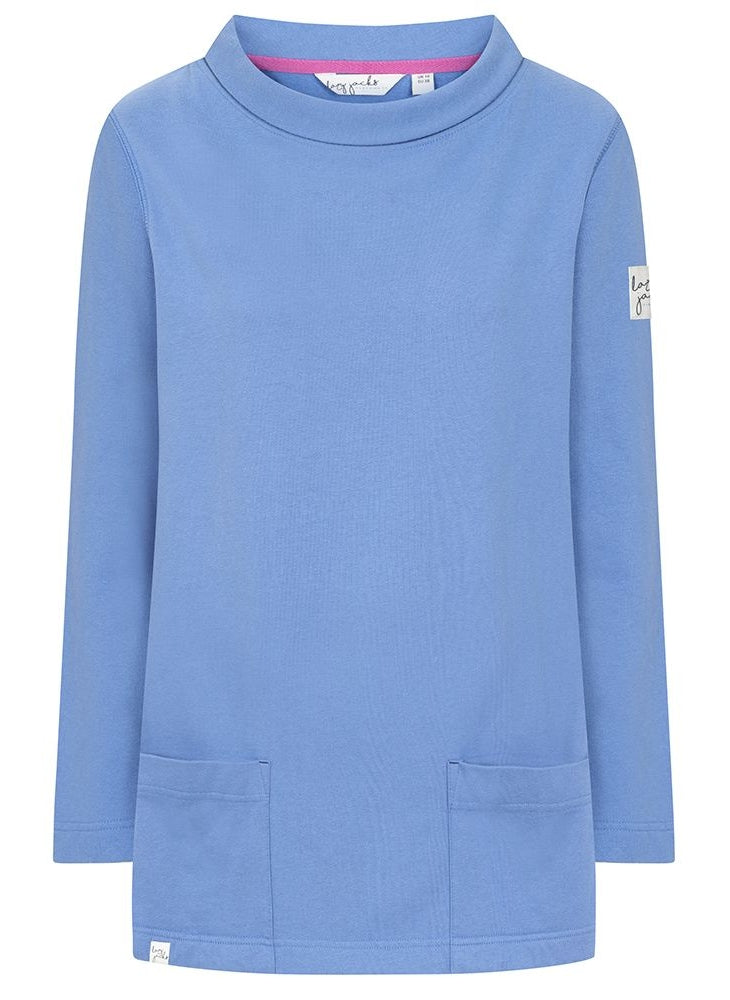 Lazy Jacks Womens 'LJ94' Roll Neck Sweatshirt - Sapphire