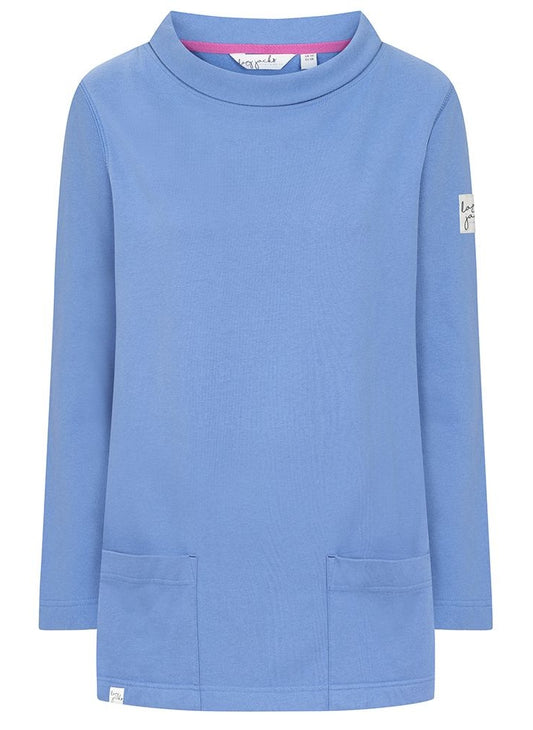 Lazy Jacks Womens 'LJ94' Roll Neck Sweatshirt - Sapphire