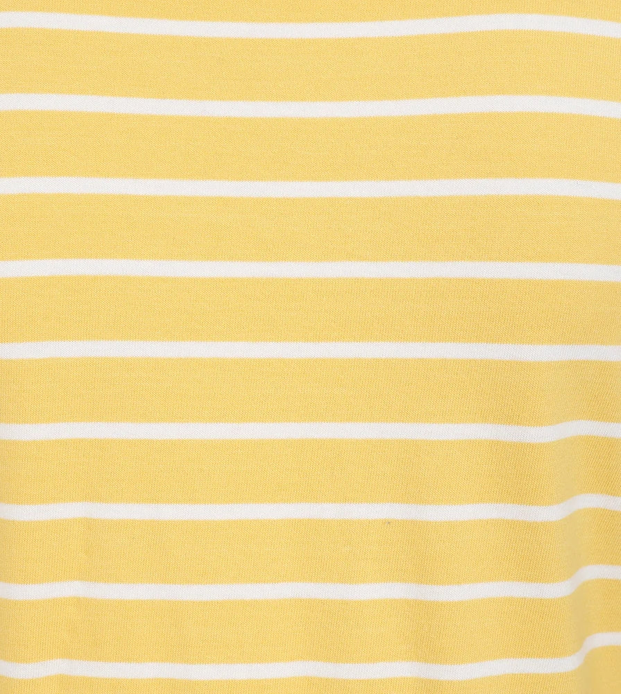 Women's yellow and white stripy top.