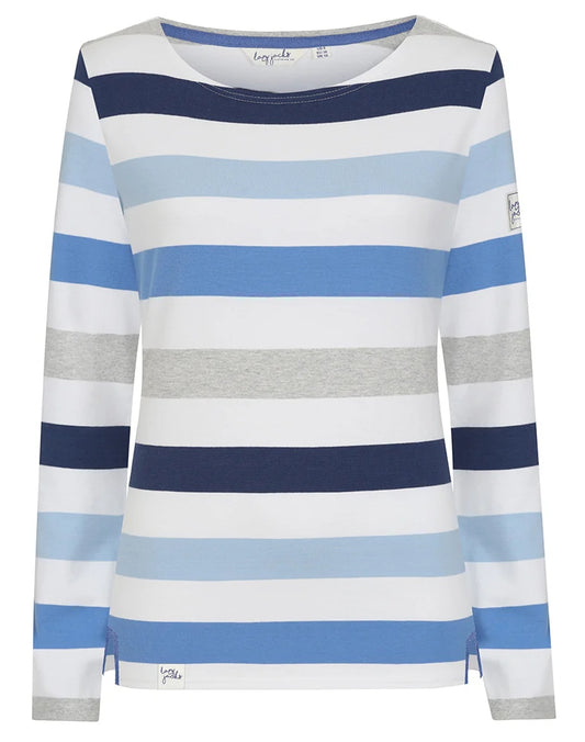 Lazy Jacks Womens LJ97M Long Sleeve Stripe Tee - Blues