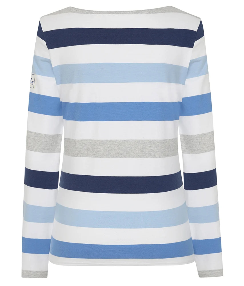 Lazy Jacks Womens LJ97M Long Sleeve Stripe Tee - Blues