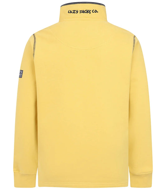 Lazy Jacks Mens LJ40 1/4 Zip Sweatshirt - Lemon Yellow