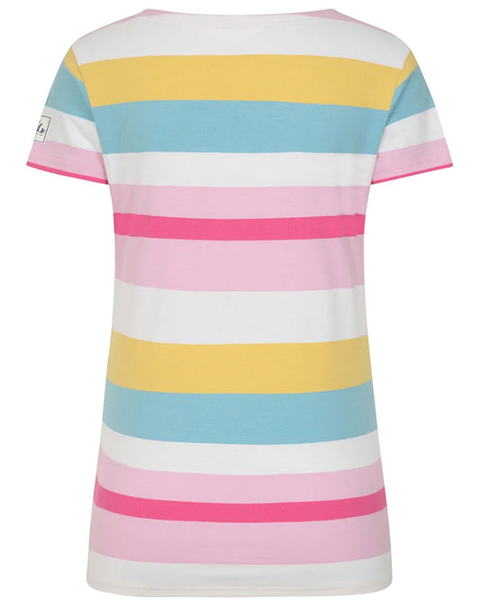 Lazy Jacks Womens LJ8M Short Sleeve Stripe Tee - Multicoloured Brights