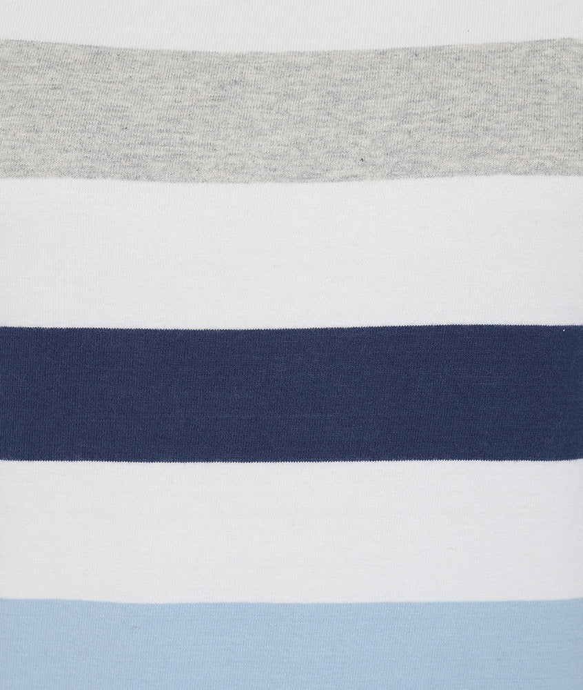 Lazy Jacks Womens LJ8M Short Sleeve Stripe Tee - Blues