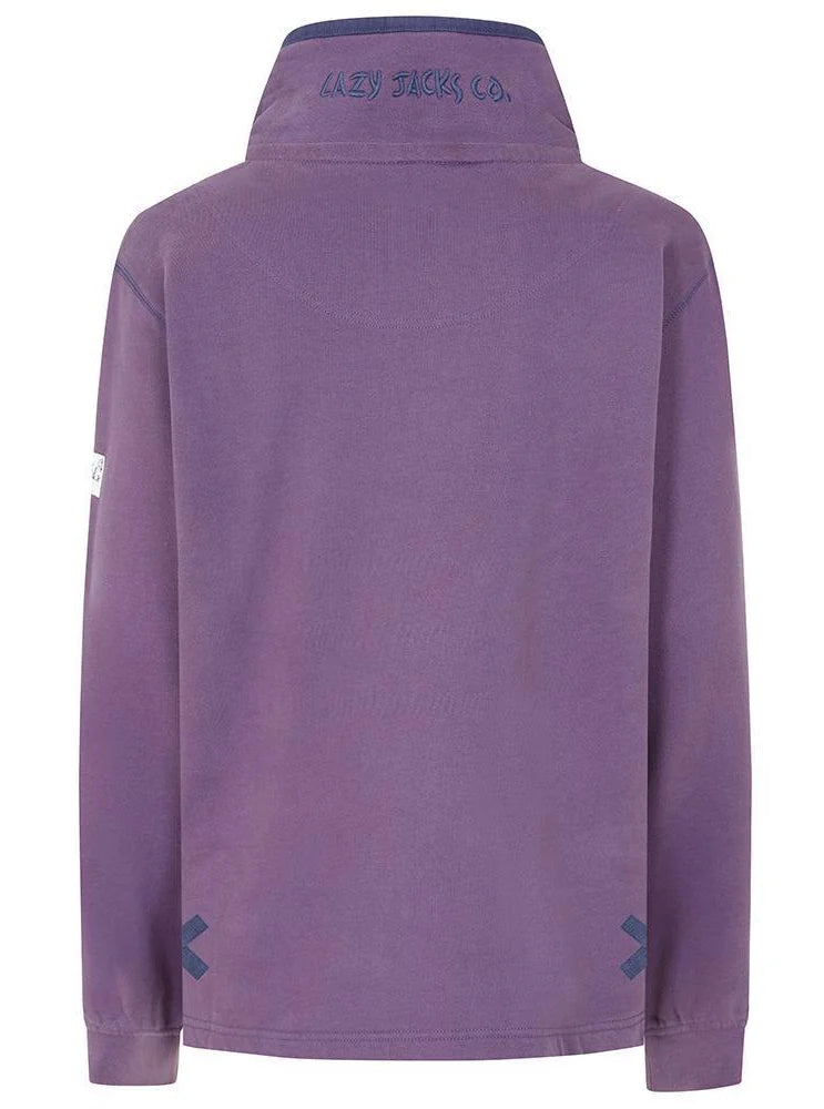 Lazy Jacks Womens LJ3 Zip Neck Sweatshirt - Loganberry