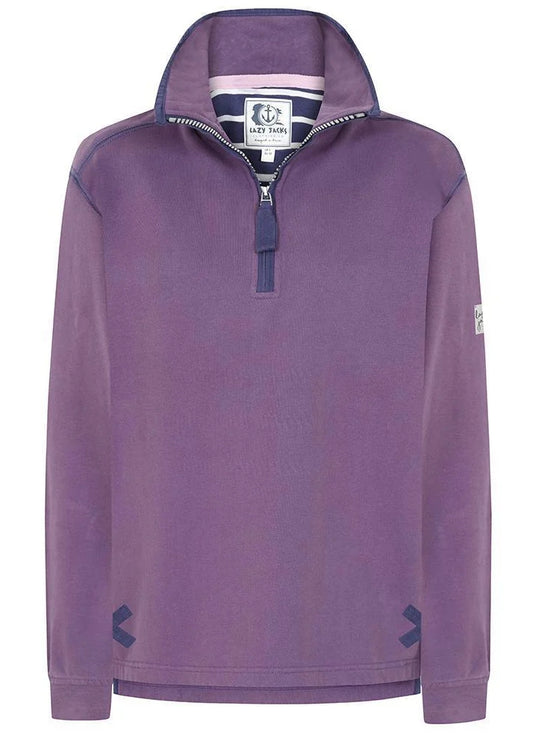 Lazy Jacks Womens LJ3 Zip Neck Sweatshirt - Loganberry