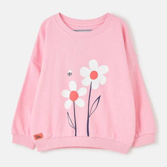 Lighthouse kids Flora sweatshirt Dusky Pink flowers pink kids sweatshirt with flower and bee design
