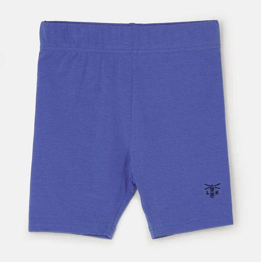 Lighthouse kids purple shorts with elastic waistband and small lighthouse logo on leg