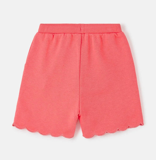Lighthouse kids shorts coral with scalloped hem and elastic waistband for comfortable fit
