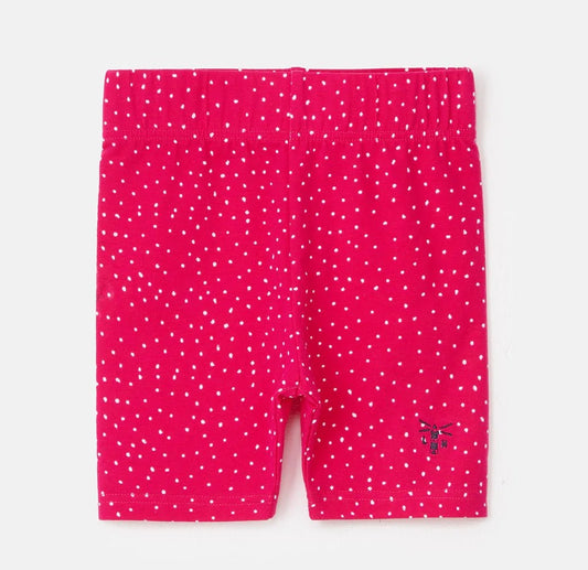 Lighthouse Kids Shorts pink dot pattern with elastic waistband and small logo embroidery