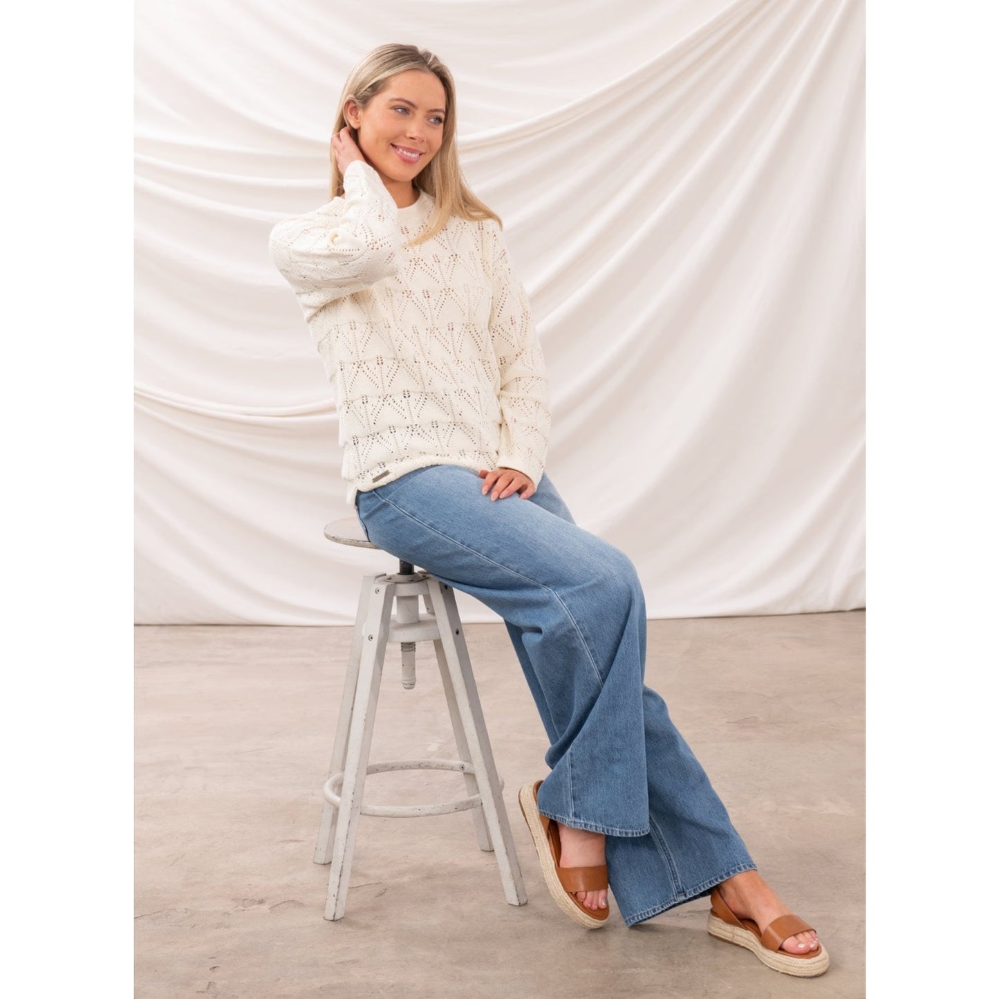 Lighthouse Womens Eden Knitted Jumper - Coconut