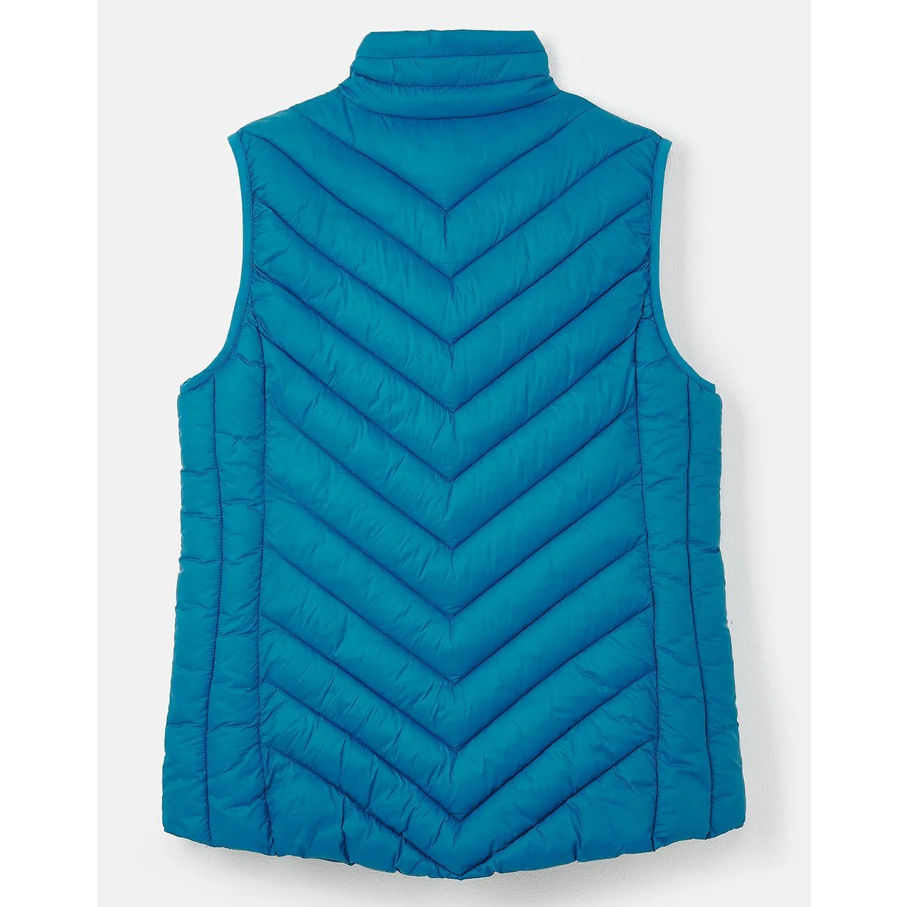 Back view of a womens Lighthouse Laurel padded gilet in Teal Blue on a white background