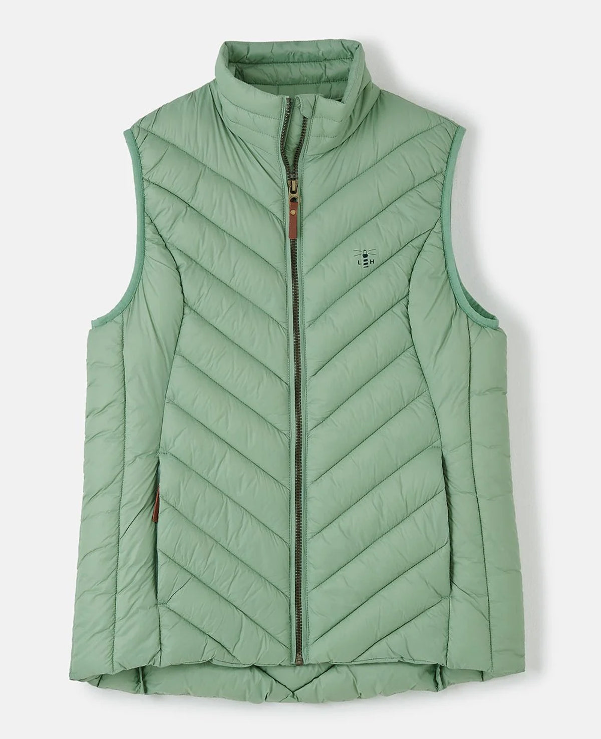Lighthouse womens padded gilet green with front zipper and quilted design for outdoor warmth
