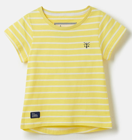 Lighthouse Kids Causeway Short Sleeve T-Shirt - Lemon Stripe