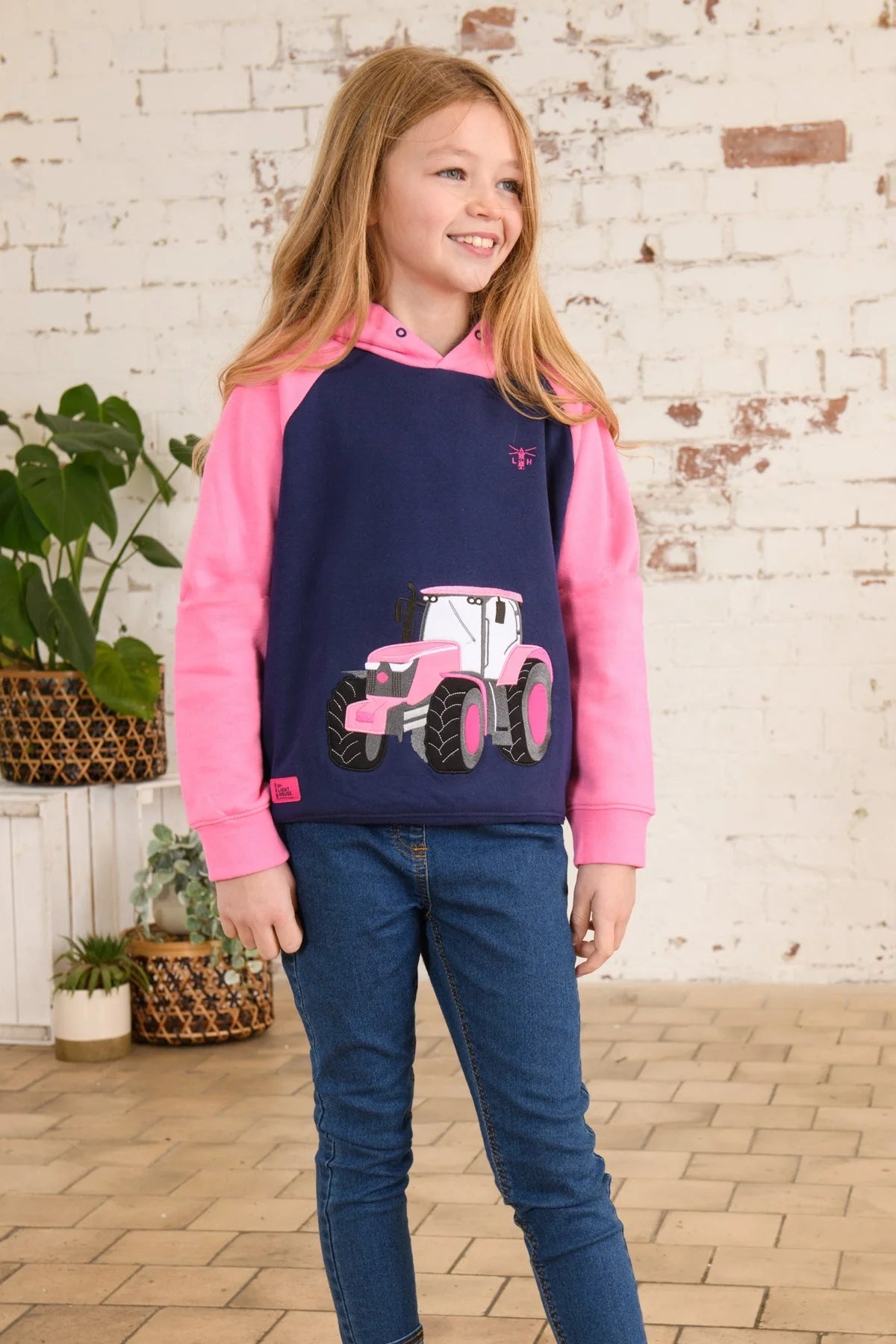 Lighthouse Kids Jill Tractor Hoodie - Sweet Pea Pink