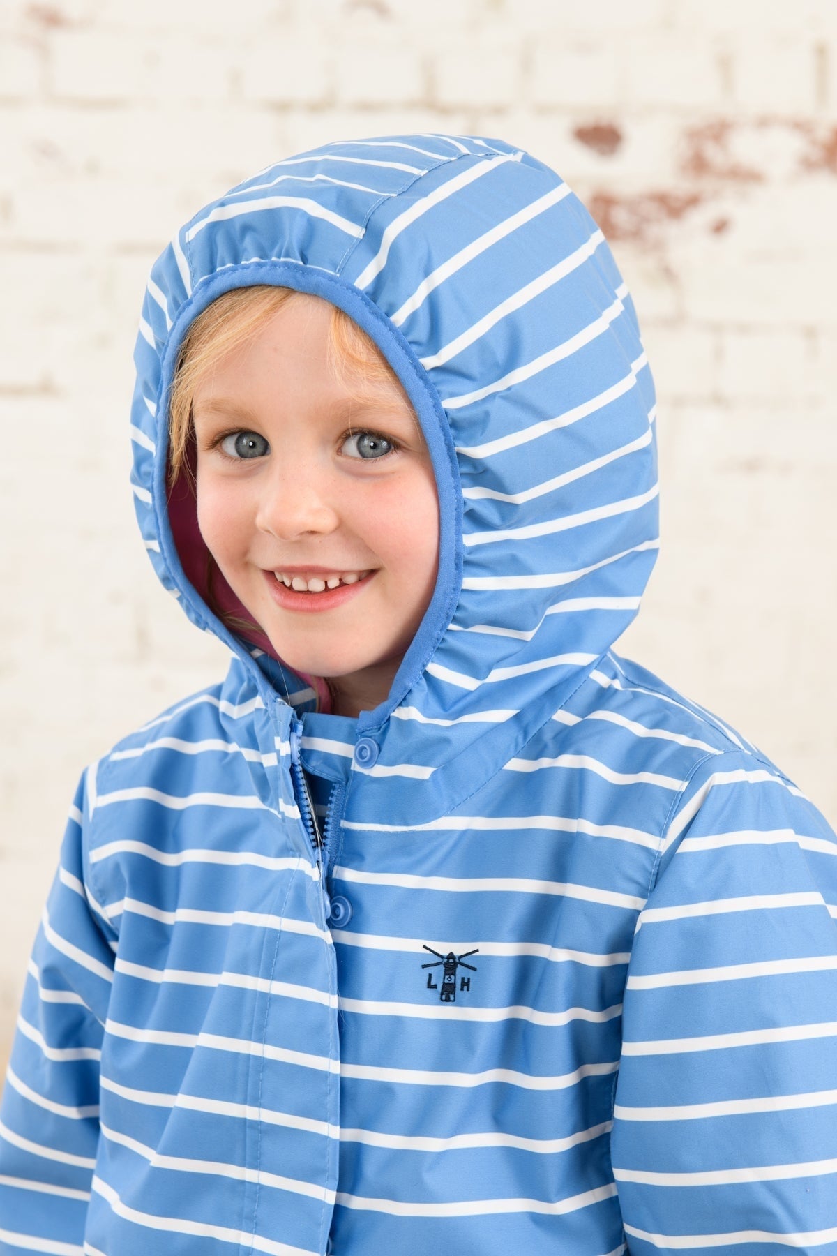 Lighthouse Kids Freya Raincoat - Denim Blue Stripe
