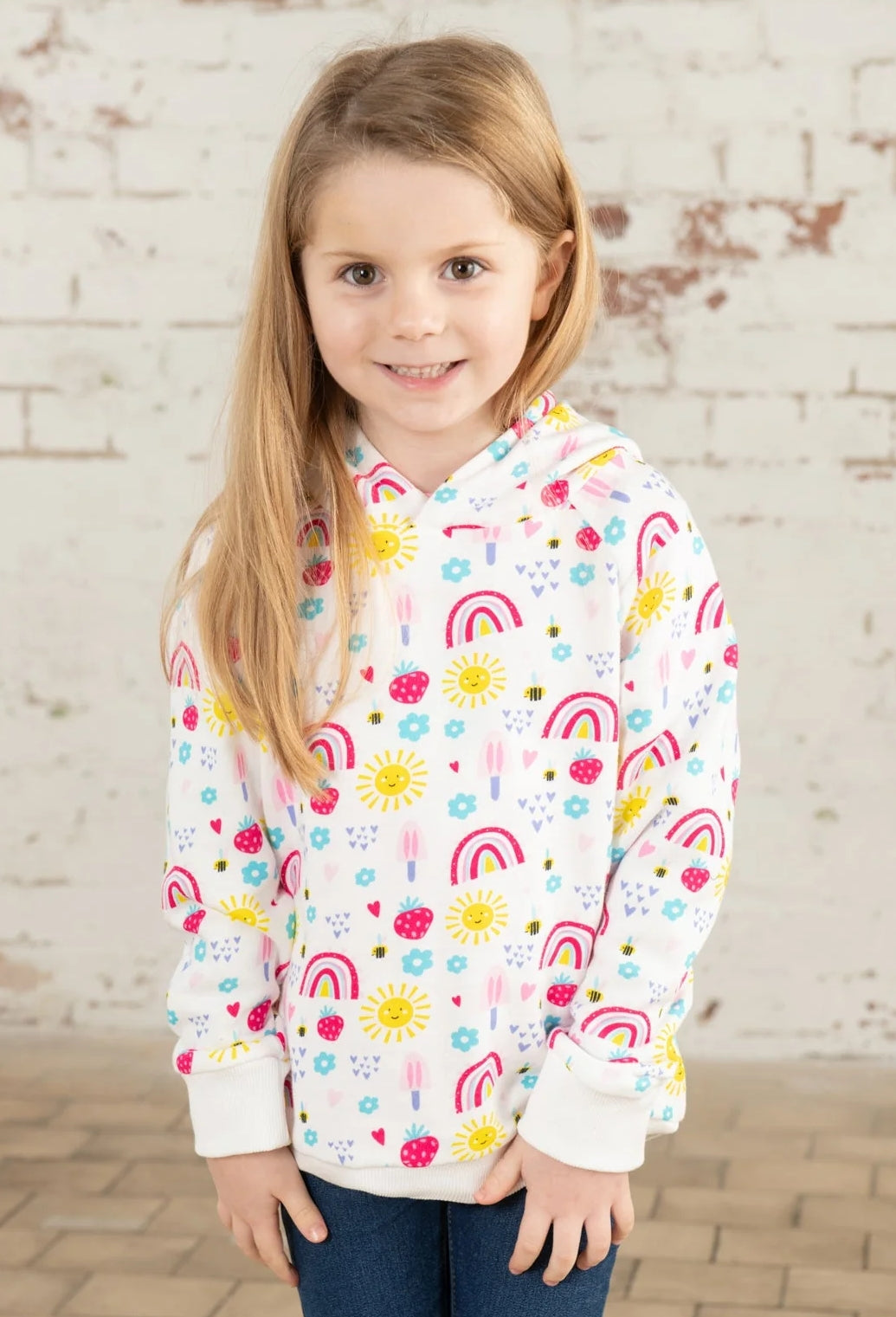 Lighthouse Kids Jessie Hoodie - Rainbow Sunshine Print