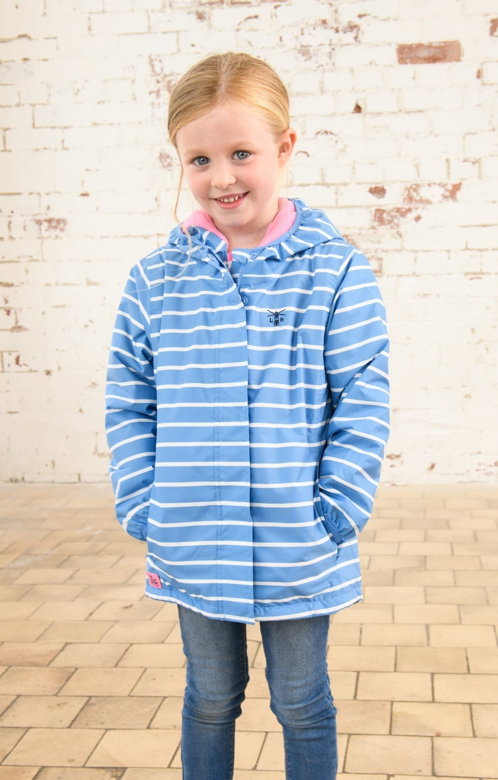 Lighthouse Kids Freya Raincoat - Denim Blue Stripe