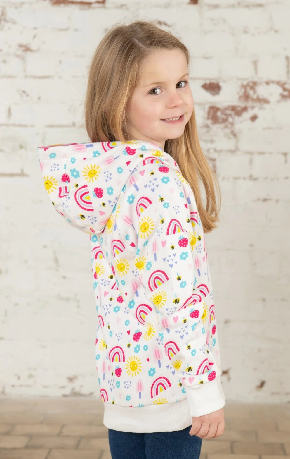 Lighthouse Kids Jessie Hoodie - Rainbow Sunshine Print