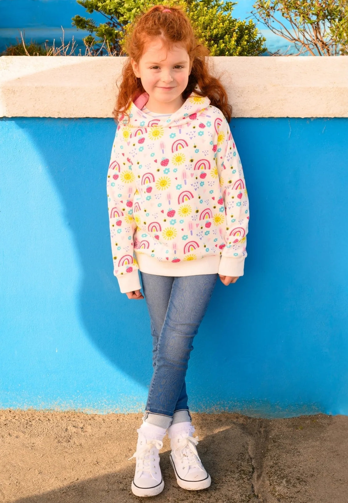 Lighthouse Kids Jessie Hoodie - Rainbow Sunshine Print