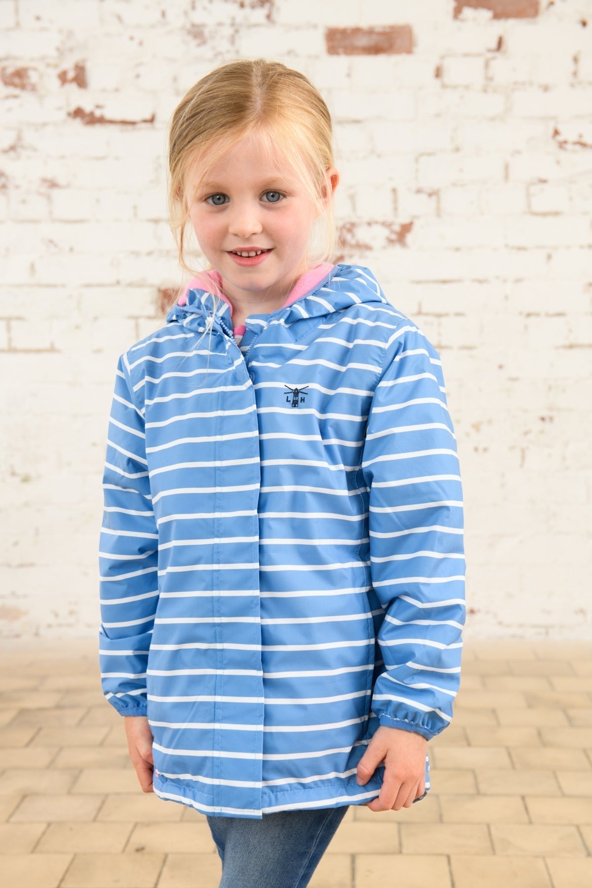 Lighthouse Kids Freya Raincoat - Denim Blue Stripe