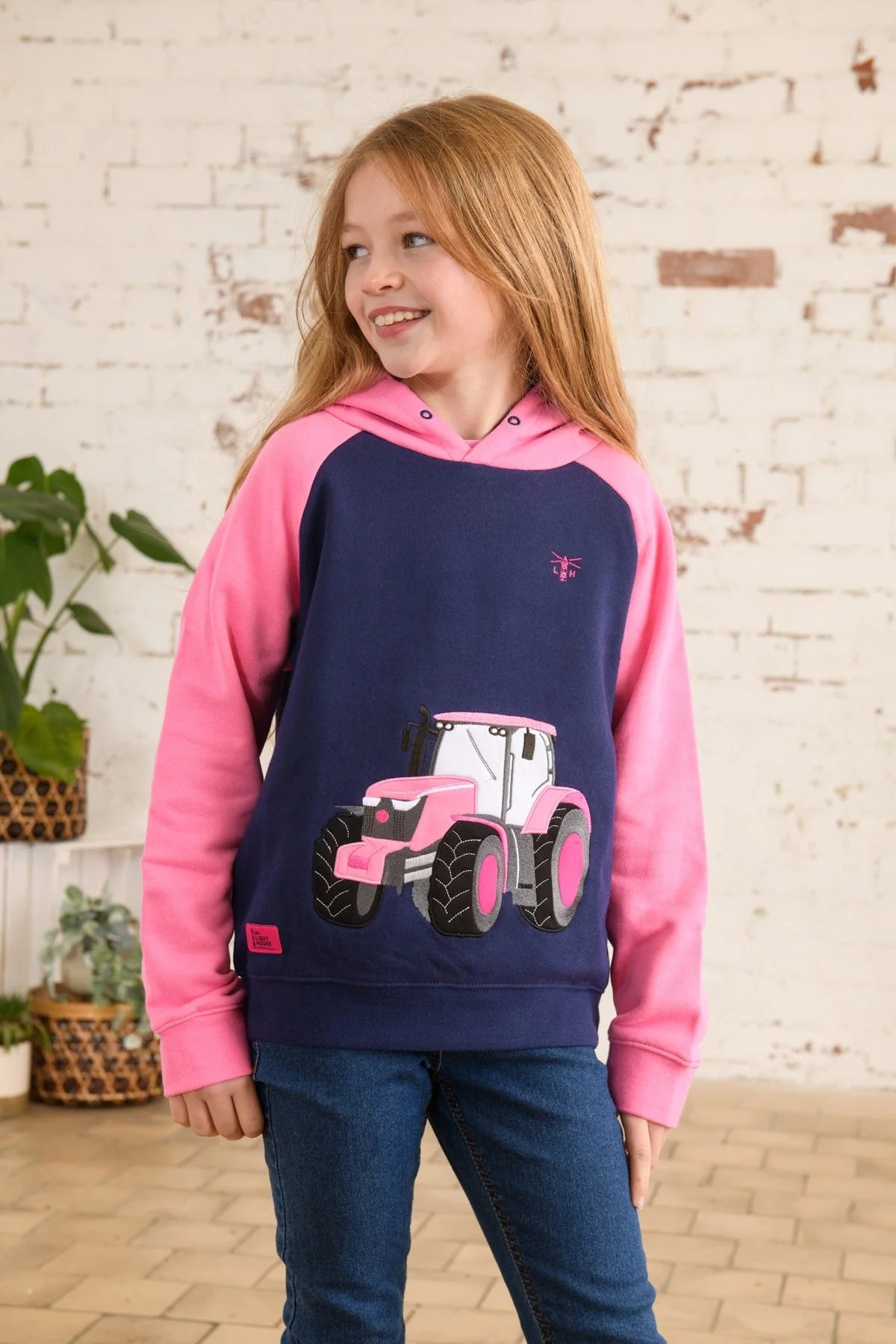 Lighthouse Kids Jill Tractor Hoodie - Sweet Pea Pink
