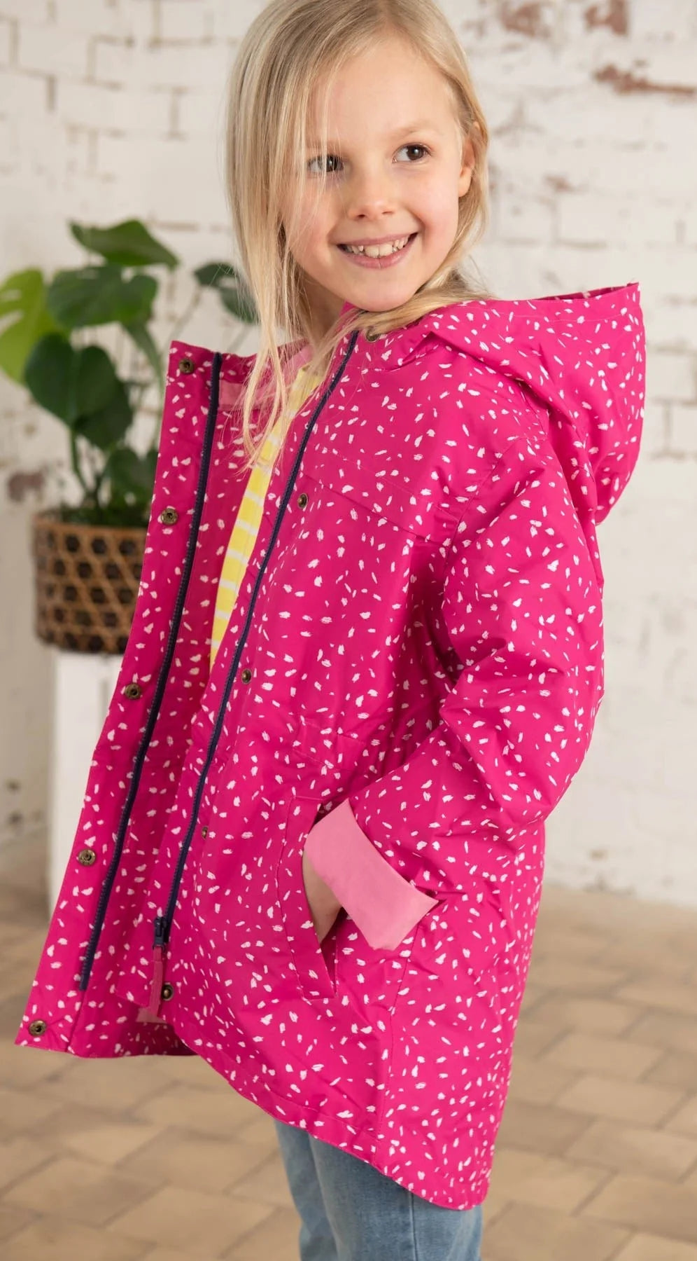 Lighthouse Kids 'Charlotte' Waterproof Jacket - Bright Pink Print