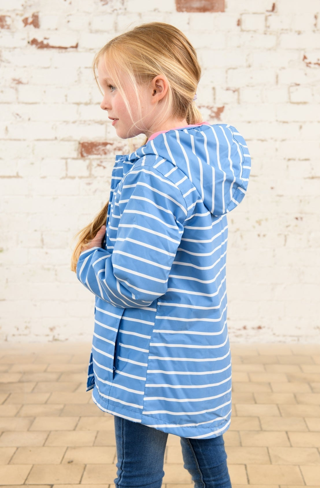 Lighthouse Kids Freya Raincoat - Denim Blue Stripe