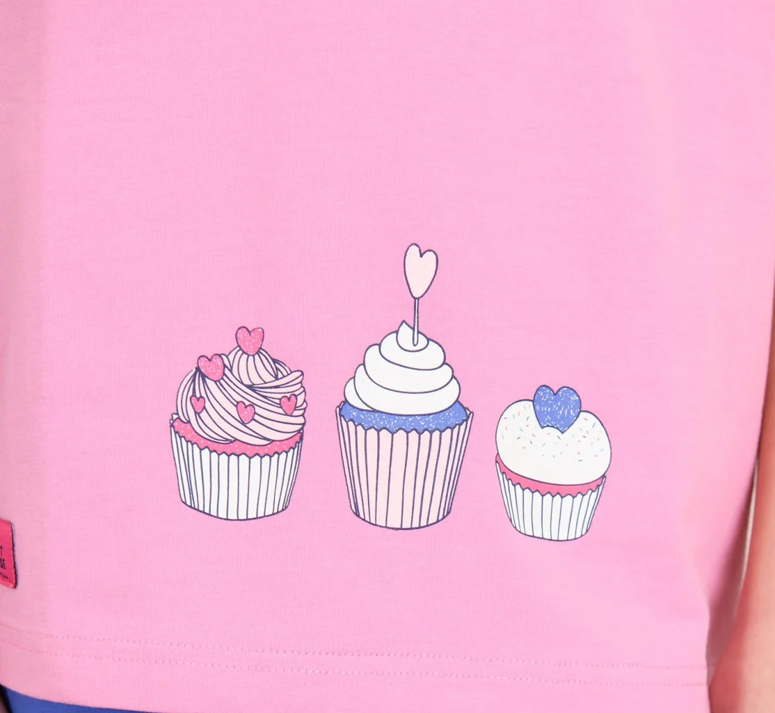 Lighthouse Kids Pink Swing T-Shirt - Cupcake Print
