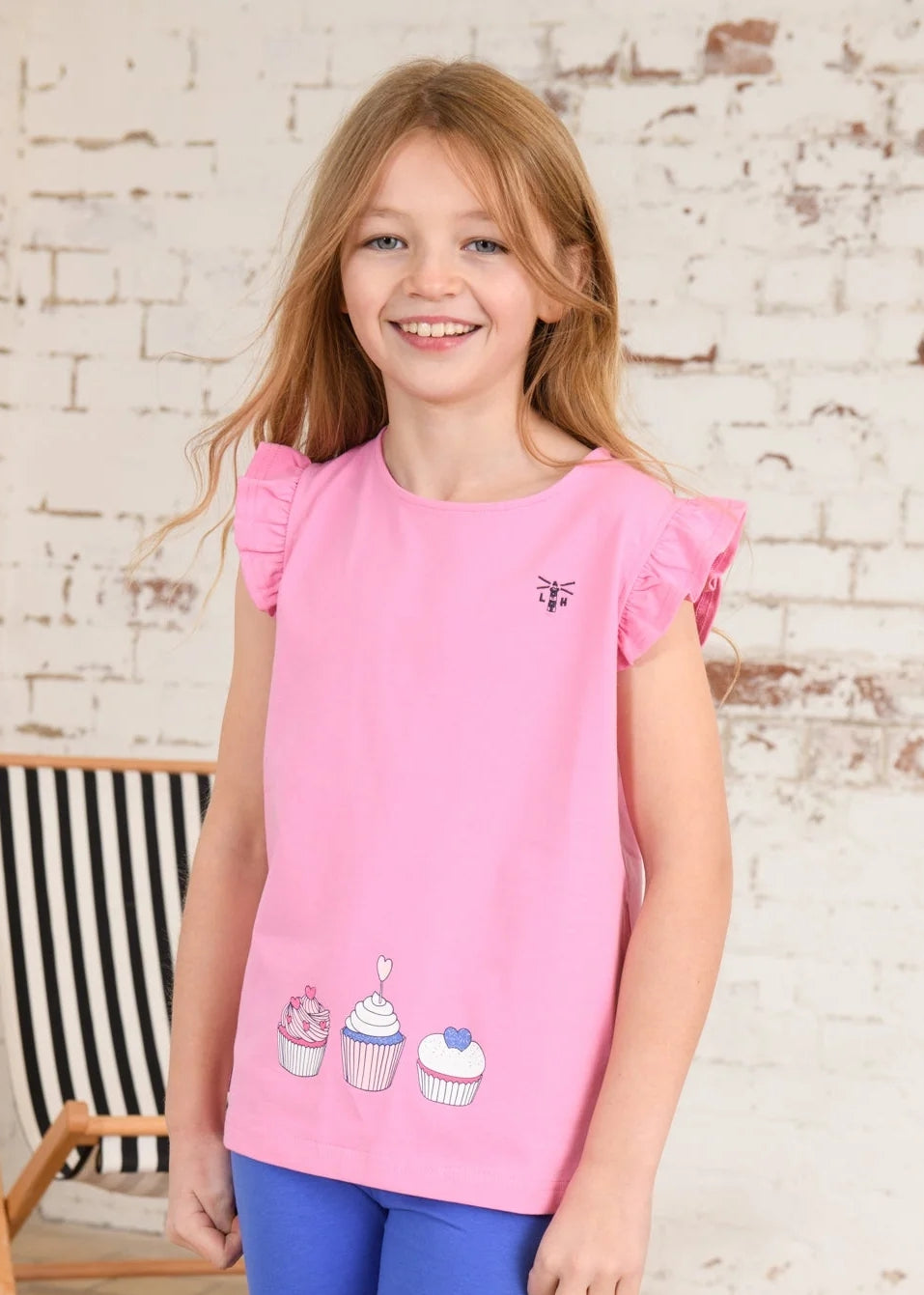 Lighthouse Kids Pink Swing T-Shirt - Cupcake Print