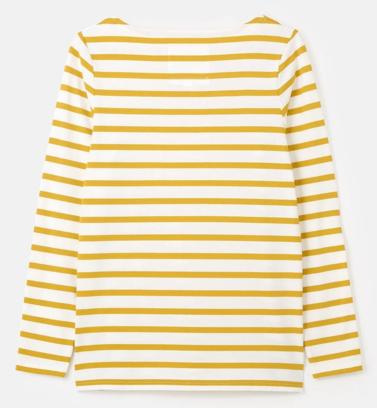 White and yellow women's stripy long sleeve breton tee from Lighthouse.
