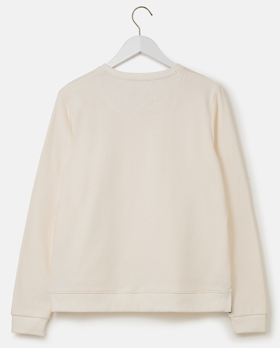 Lighthouse women's Seaside plain crew neck sweatshirt in Coconut cream.