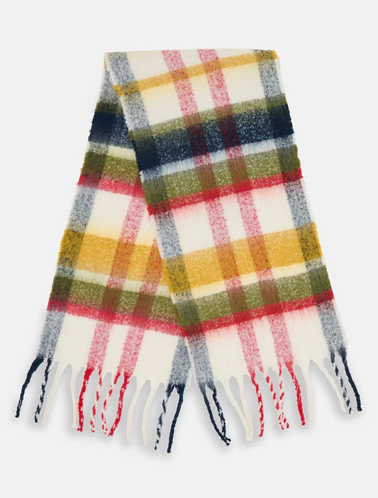 Lighthouse Check Scarf Antique Gold / Olive / Red