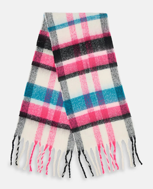 Lighthouse Check Scarf - Blue / Pink / Black