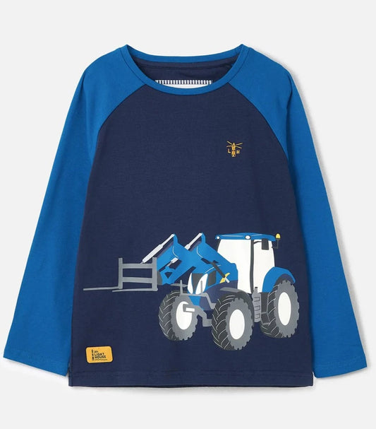 Lighthouse Kids 'Mason' Long Sleeve Front Loader Print Tee - Blue