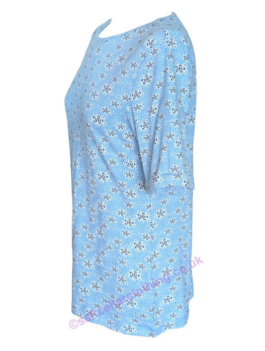 Mudd and Water Womens Kendal Top Geo Print Blithe Blue