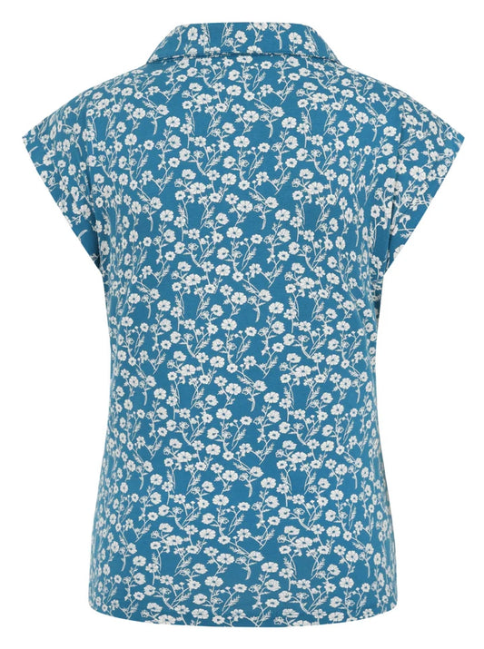 Mudd & Water Womens Alice Top - Teal Meadow Print